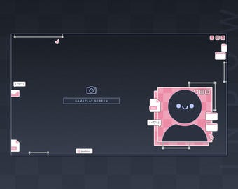 Static Border Overlay + Webcam Frame |  Cute Windows Theme | Gaming Chatting Overlays | Minimal Overlays | Vtuber Asset | Pink