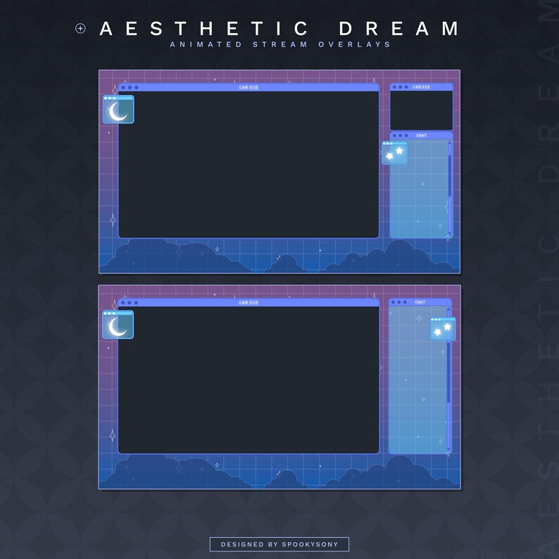 Left Overlay Aesthetic Dream Animated Stream Package | Gaming Chatting Overlays ...