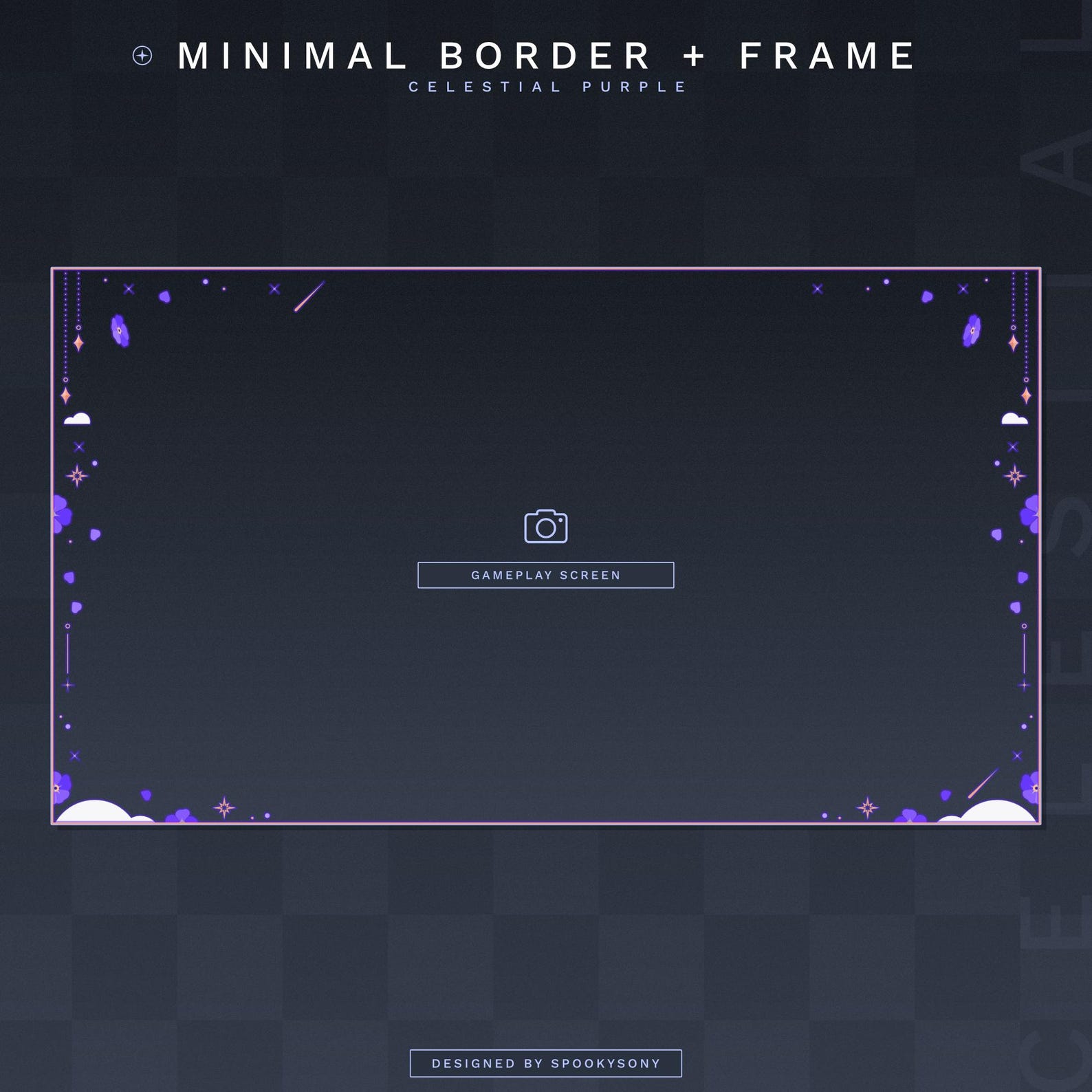 Static Border Overlay + Webcam Frame | Celestial Bloom | Gaming ...