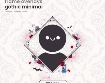 Animated Frame Overlay | Gothic Minimal | Border Overlay | Webcam Frame | Spooky | Bats | Roses