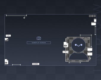 Static Border Overlay + Webcam Frame |  Cute Windows Theme | Gaming Chatting Overlays | Minimal Overlays | Vtuber Asset | Dark Mode