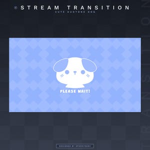 かわいい犬のアニメーショントランジション | ストリームスティンガー | ストリームトランジション | VTuber シーン | Youtube | Twitch | ブルー