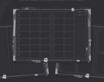 Cute Digital Planner Templates | Monthly Planner | Weekly Planner | Halloween Planner | Spooky Planner | Digital Notepad | Printable Planner