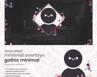 Animated Overlay Set | Gothic Minimal | Border Overlay | Webcam Frame | Spooky | Bats | Roses