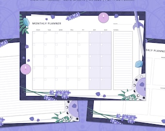 Cute Digital Planner Templates | Monthly Planner | Weekly Planner | Landscape Planner | Witchy Planner | Digital Notepad | Printable Planner