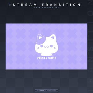 Cute Cat Animated Transition | Stream Stinger | Stream Transition | VTuber Scene | Youtube | Twitch | Purple