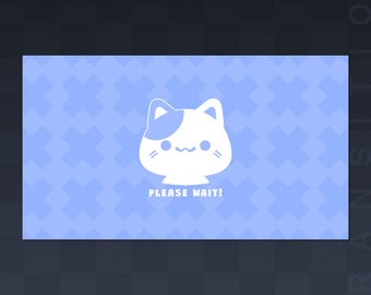 Cute Cat Animated Transition | Stream Stinger | Stream Transition | VTuber Scene | Youtube | Twitch | Blue