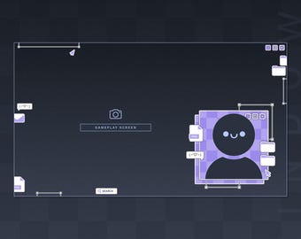 Static Border Overlay + Webcam Frame |  Cute Windows Theme | Gaming Chatting Overlays | Minimal Overlays | Vtuber Asset | Purple