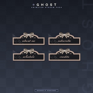 Ghost Panels | Twitch | Stream Panels | Aesthetic | Streamer | Youtube | Dark | Elegant | Minimal | Cute | Gothic