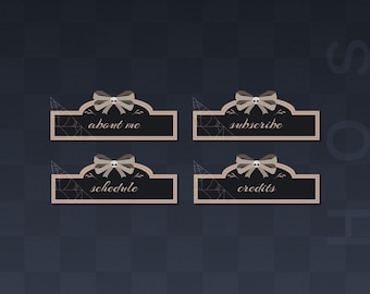 Ghost Panels | Twitch | Stream Panels | Aesthetic | Streamer | Youtube | Dark | Elegant | Minimal | Cute | Gothic