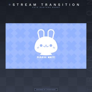 かわいいウサギのアニメーショントランジション | ストリームスティンガー | ストリームトランジション | VTuber シーン | Youtube | Twitch | 青