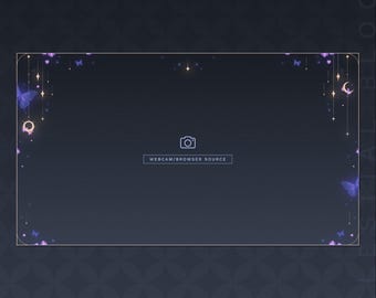 Animated Webcam Frames |  Celestial Bloom | Gaming Chatting Overlays | Moon Star Sun Overlays | Minimal Overlays | Vtuber Assets