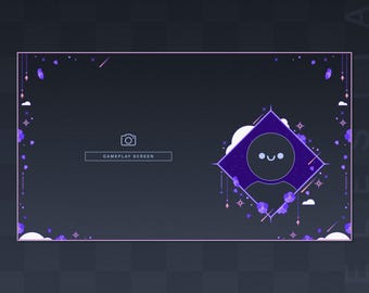 Static Border Overlay + Webcam Frame |  Celestial Bloom | Gaming Chatting Overlays | Sparkle Star Overlays | Minimal Overlays | Vtuber Asset