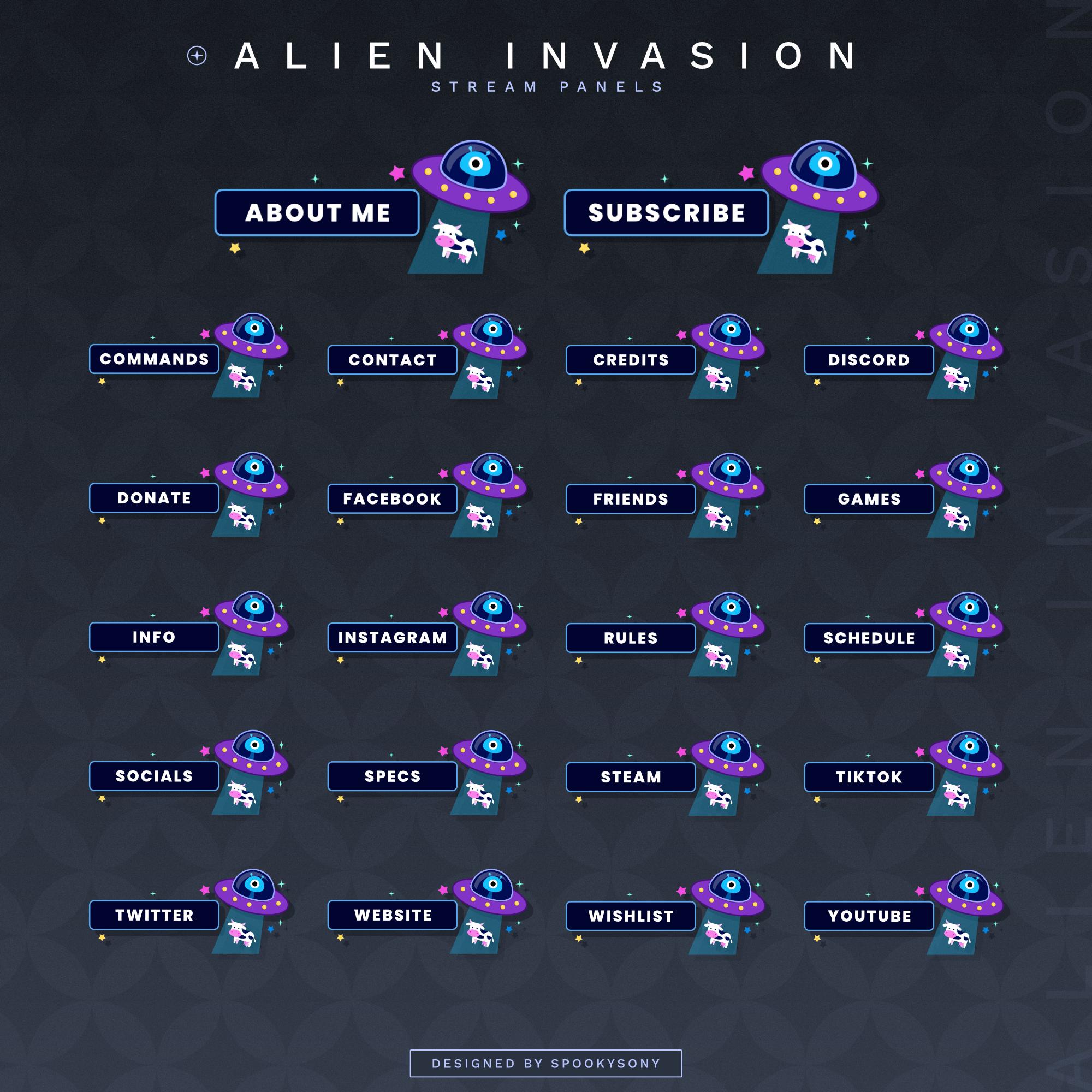 Alien Invasion Animated Stream Package | Gaming Chatting Overlays ...