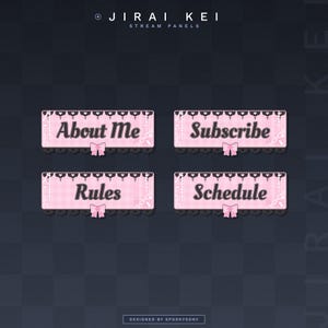 Jirai Kei Pink Panels | Twitch | Stream Panels | Aesthetic | Streamer | Youtube | Dark | Elegant | Minimal | Cute | Gothic