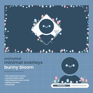 Animated Overlay Set | Bunny Bloom | Border Overlay | Webcam Frame | VTuber Assets