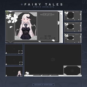 Fairy Tales Static Stream Overlays | Gaming Overlays | Just Chatting Overlays | Floral Scene | Vtuber Assets | Dark Gothic Overlays