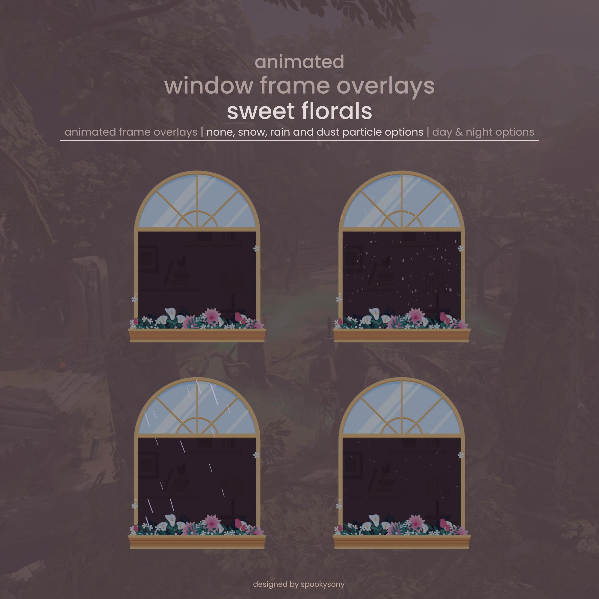 Animated Frame Overlay | Sweet Florals | Border Overlay | Webcam Frame ...