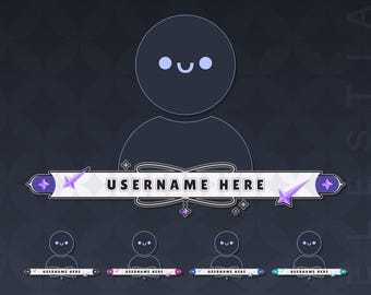 Username Label Overlay |  Celestial | Static PNG and PSD | Gaming Chatting Overlays | Star Overlays | Minimal Overlays | Vtuber Assets