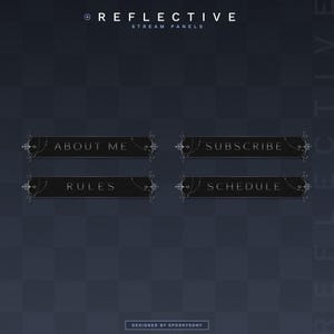 Reflective Panels | Twitch | Stream Panels | Aesthetic | Streamer | Youtube | Dark | Elegant | Minimal | Cute | Gothic