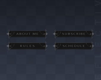Reflective Panels | Twitch | Stream Panels | Aesthetic | Streamer | Youtube | Dark | Elegant | Minimal | Cute | Gothic