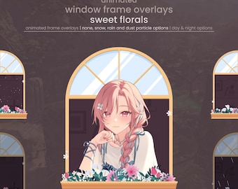 Animated Frame Overlay | Sweet Florals | Border Overlay | Webcam Frame | Cute Seasonal Spring Cozy Calm