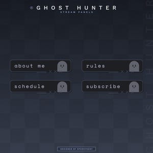 Ghost Hunter Panels | Twitch | Stream Panels | Aesthetic | Streamer | Youtube | Dark | Spooky | Minimal | Cute | Gothic