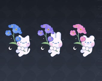 Spring Friends Alerts x9 | Animated | Static Alerts | Twitch Alerts | Vtuber Alerts | Vtuber Assets | Cat | Bear | Bunny