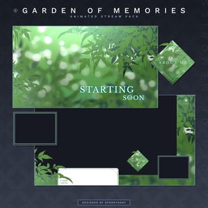Garden of Memories Animated Stream Package | Gaming Chatting Overlays | Twitch Panels | Animated Alerts | Nature Aesthetic Screens