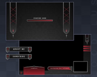 Blood Lust Animated Stream Package | Gaming Chatting Overlays | Twitch Panels | Animated Alerts | Gothic Vampire Screens | Vtuber Assets