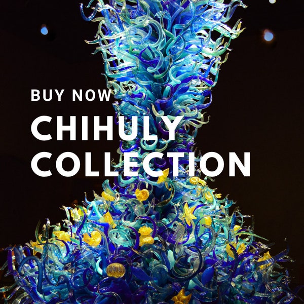 Chihuly Glass Sculpture Turquoise Blue Bokeh Digital Download