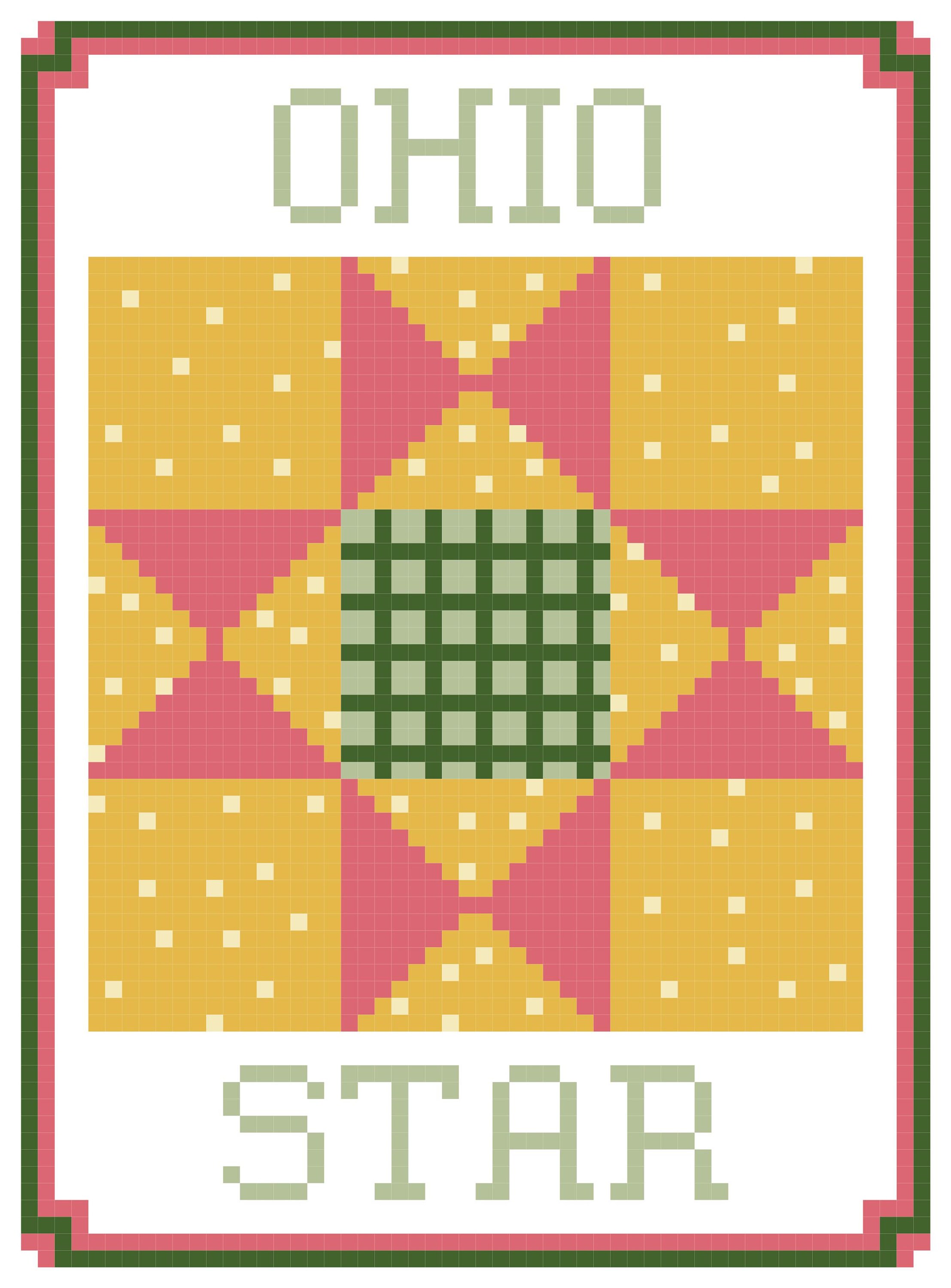 Ohio Star Quilt Block Cross Stitch Pattern Etsy