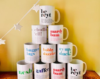 Yorkshire Sayings Mug: Funny British Slang Coffee Cup
