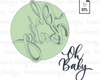 He Or She Cookie Imprint STL File: Gender Reveal Cutter (Digital Download)