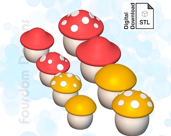 Mushroom Stash Box Container STL File for 3D Printing (Digital Download)