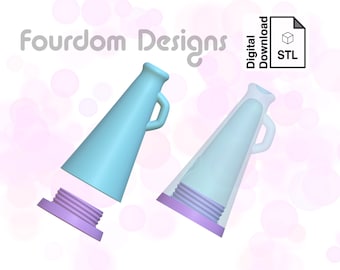 Cheer Cone Screw Top Keychain STL File for 3D Pri nting - Digital Download