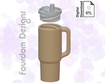 Tumbler Keychain STL File with Pill Box - 3D Printing (Digital Download)