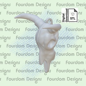 Longhorn Charm for Keychain Necklace STL File for 3D Printing - Digital Download