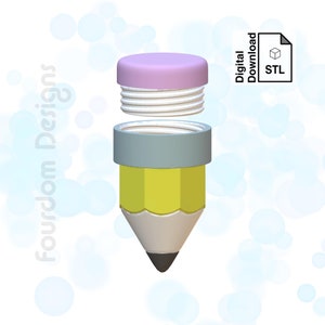Bleistift Schlüsselanhänger mit abnehmbarem Schraubverschluss Pill Box Hex STL-Datei für 3D Druck - Digital Download