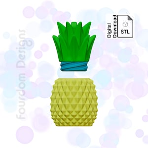 Ananas Schlüsselanhänger mit abnehmbarem Schraubverschluss Pill Box Hex STL-Datei für 3D Druck - Digital Download