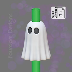 Ghost Straw Topper STL File for 3D Printing - Digital Download