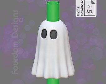 Ghost Straw Topper STL File for 3D Printing - Digital Download