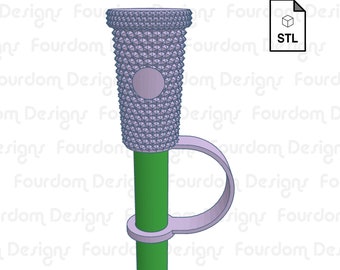 Może przedstawiać: Projekt pliku STL do druku 3D dla stojaka na długopisy w kolorze fioletowym i zielonym z fakturowanym wierzchołkiem.