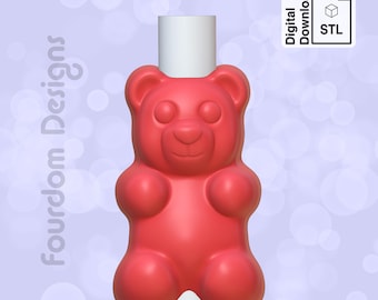Gummy Bear Straw Topper STL File for 3D Printing - Digital Download