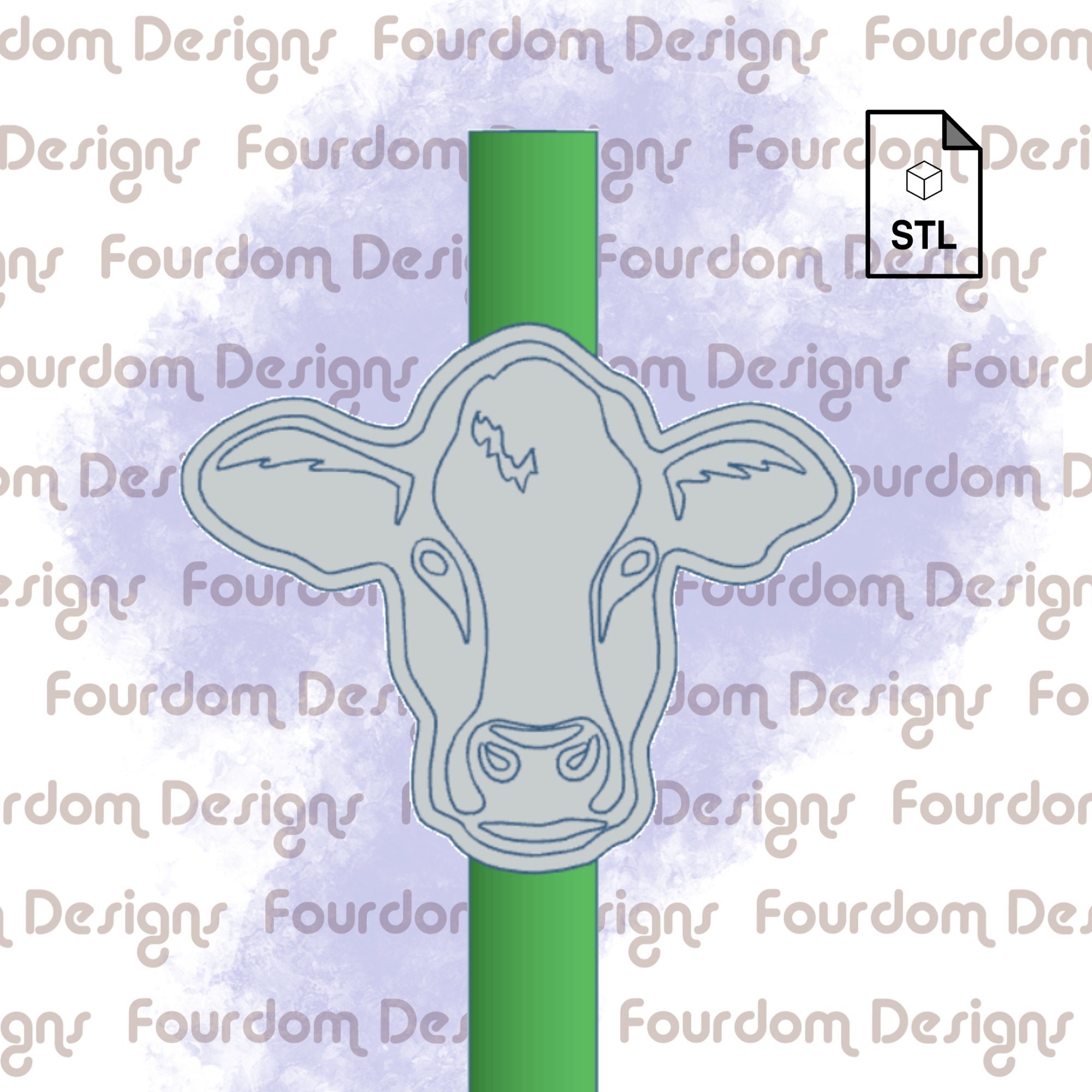 Cow - 3D Printed Straw Topper