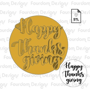 Thanksgiving Cookie Stamp STL File: 3D Print Cookie Cutter (Digital Download)