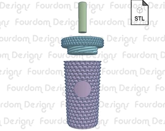 Studded Tumbler Keychain STL File: Removable Pill Box (Digital Download)