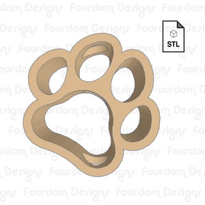 Dog Paw Straw Topper STL File for 3D Printing - Digital Download