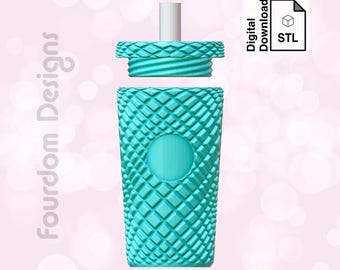 Jewel Tumbler Keychain STL File: 3D Printing Design (Digital Download)