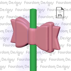 Bow Straw Topper STL File for 3D Printing - Digital Download